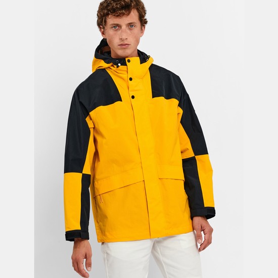 Aigle Waterproof Colour-block Parkas Men Yellow/Black ZA-13684